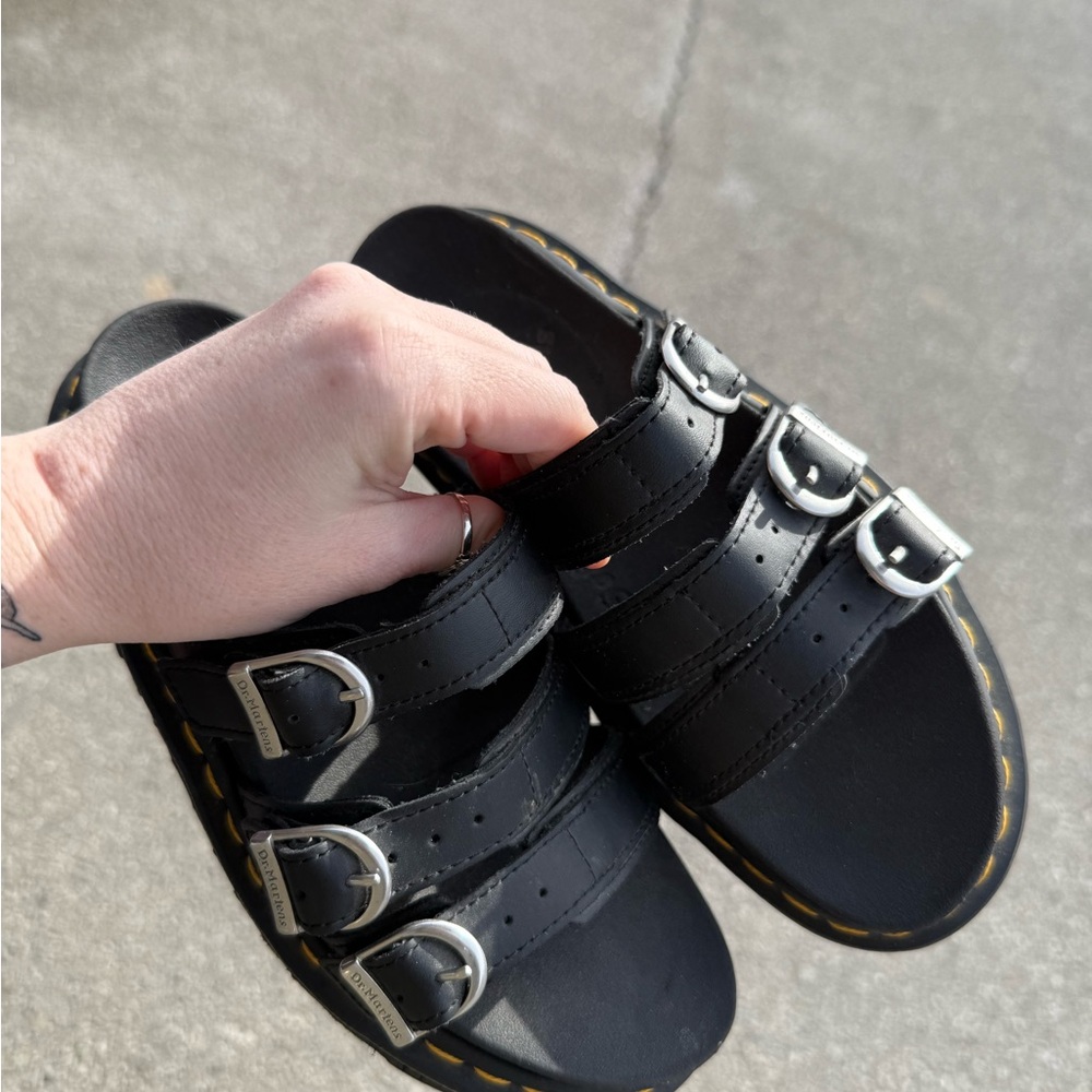 Doc marten platform triple strap slide sandal